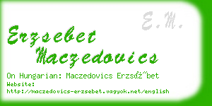 erzsebet maczedovics business card